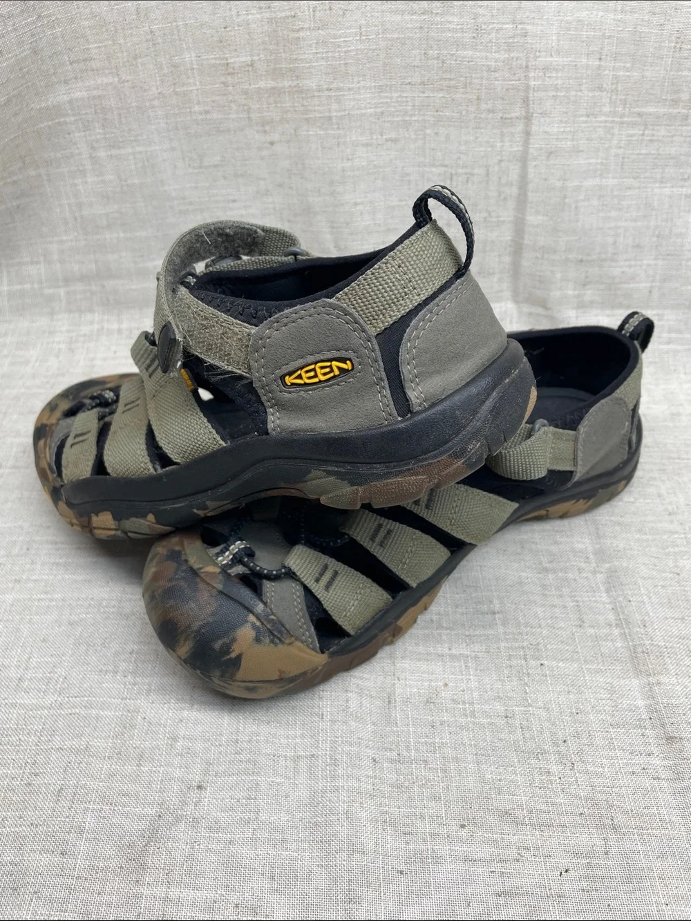 Keen Kids Newport Olive Gray Camo-Trim Sandals